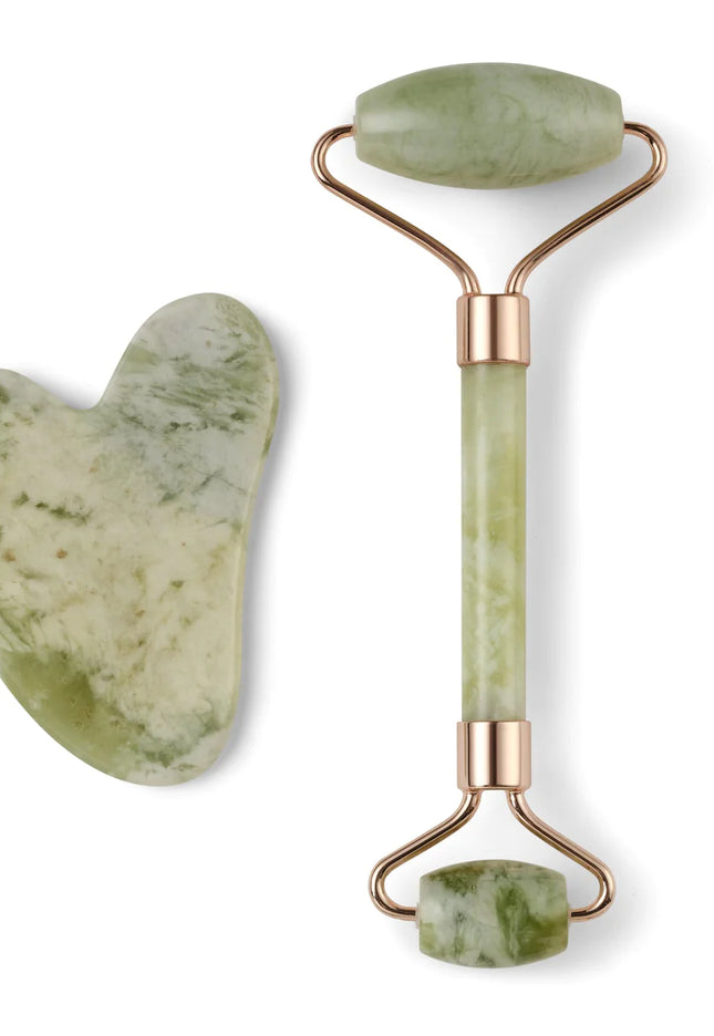 2pcs Facial Massage Jade Roller Face Neck Natural Stone